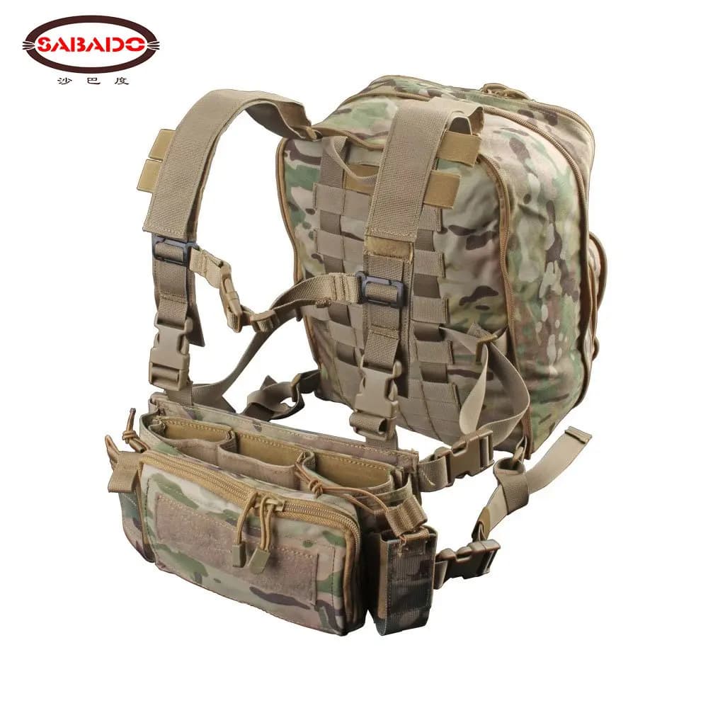 MOLLE-Chest Rig GlaFlatpack DulBackpack, Armor Rifle AK Figured Hanger, Nylon Rucksack, Hunting Army Bag