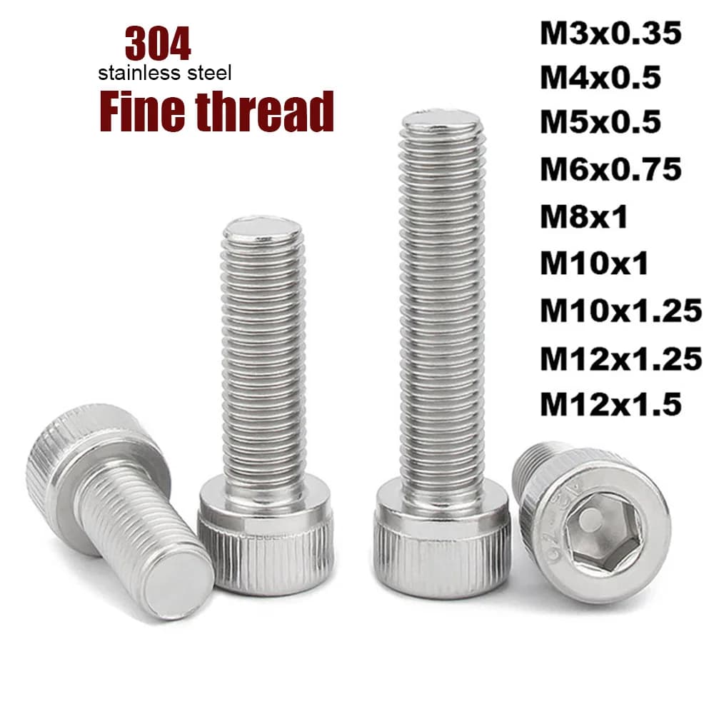 1/20 pièces M3 M4 M5 M6 M8 M10 M12 304 acier inoxydable A2-70 pas de filetage fin Hexgonal douille hexagonale vis à tête ronde boulon Allen