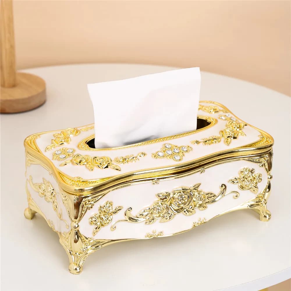 Boîte à mouchoirs de style européen, boîte à tiroirs de cuisine rétro en acrylique créatif pour salon, hôtel KTV, salle de bain, bar, boîte de rangement