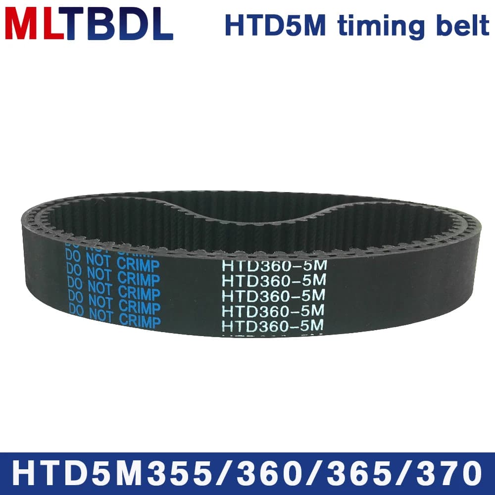 Courroie de distribution HTD 5M, 355/360/365/370mm, longueur 10/15/20/25mm, largeur 5mm, pas de poulie en caoutchouc, courroie synaville 71 72 73 74