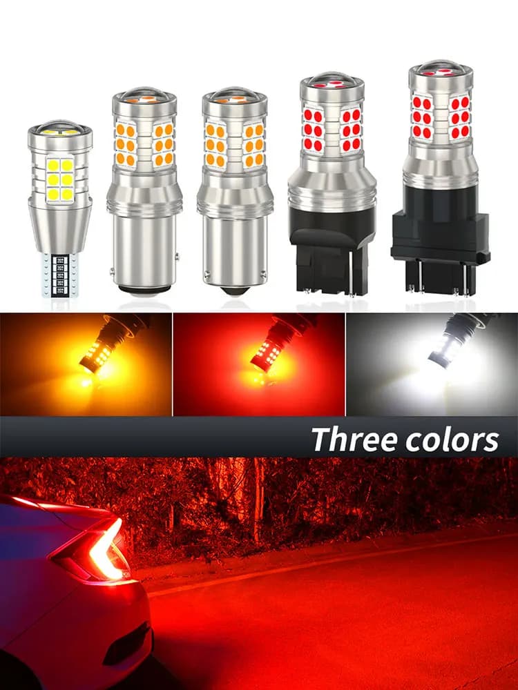 KEIN 2PCS T15 P21W 1157 T20 T25 W16W 1156 BA15S R5W R10W BAY15D P21/5W 7440 7443 3157 3156 Ampoule LED de frein et de recul pour voiture