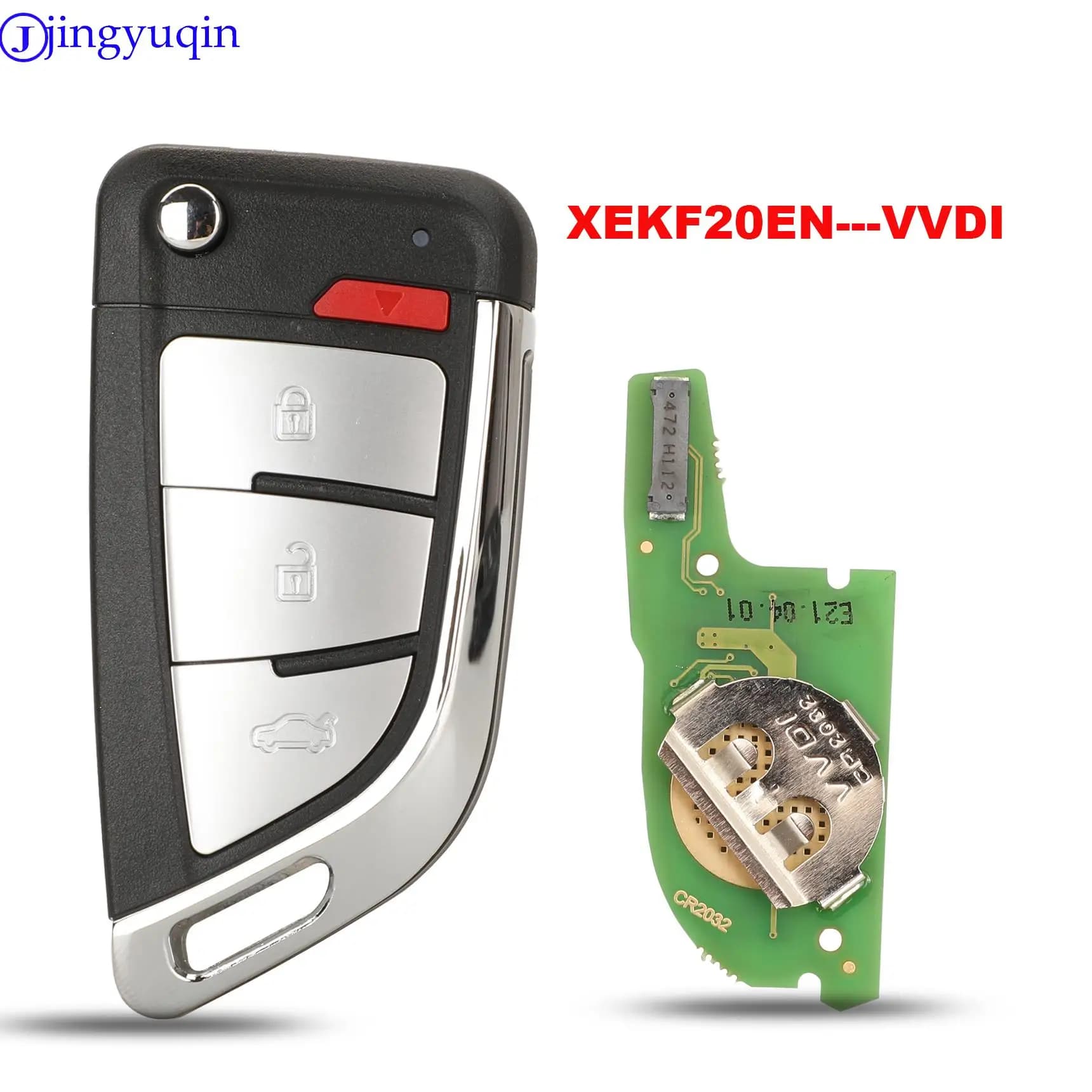 Xhorse Jingyuqin-Clé XEKF20EN VVDI avec Super Télécommande, Puce Compte 27 pour Outil Clé VVDI MINI Max 4 lèvent