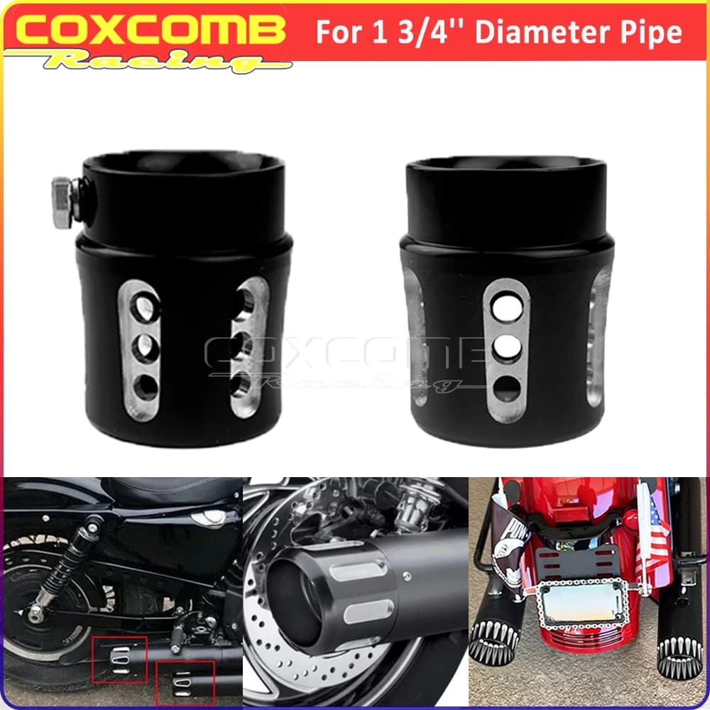Embout de tuyau en aluminium CNC pour moto, coupe droite, embouts de silencieux, Harley, Yamaha, Honda, Kawasaki, Suzuki, 2.5"