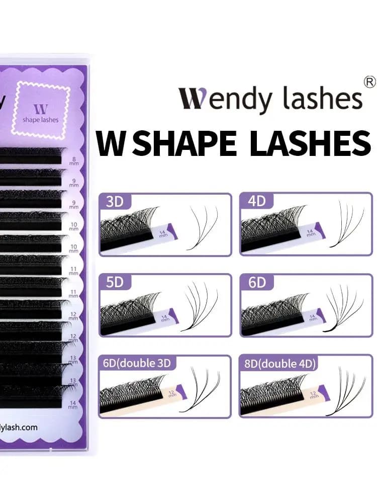 Wendy Cils W forme Bloom 3D/4D/5D/6D/8D Volume préfabriqué YY forme Faux Cils fournitures de maquillage haute qualité Cils naturels YY