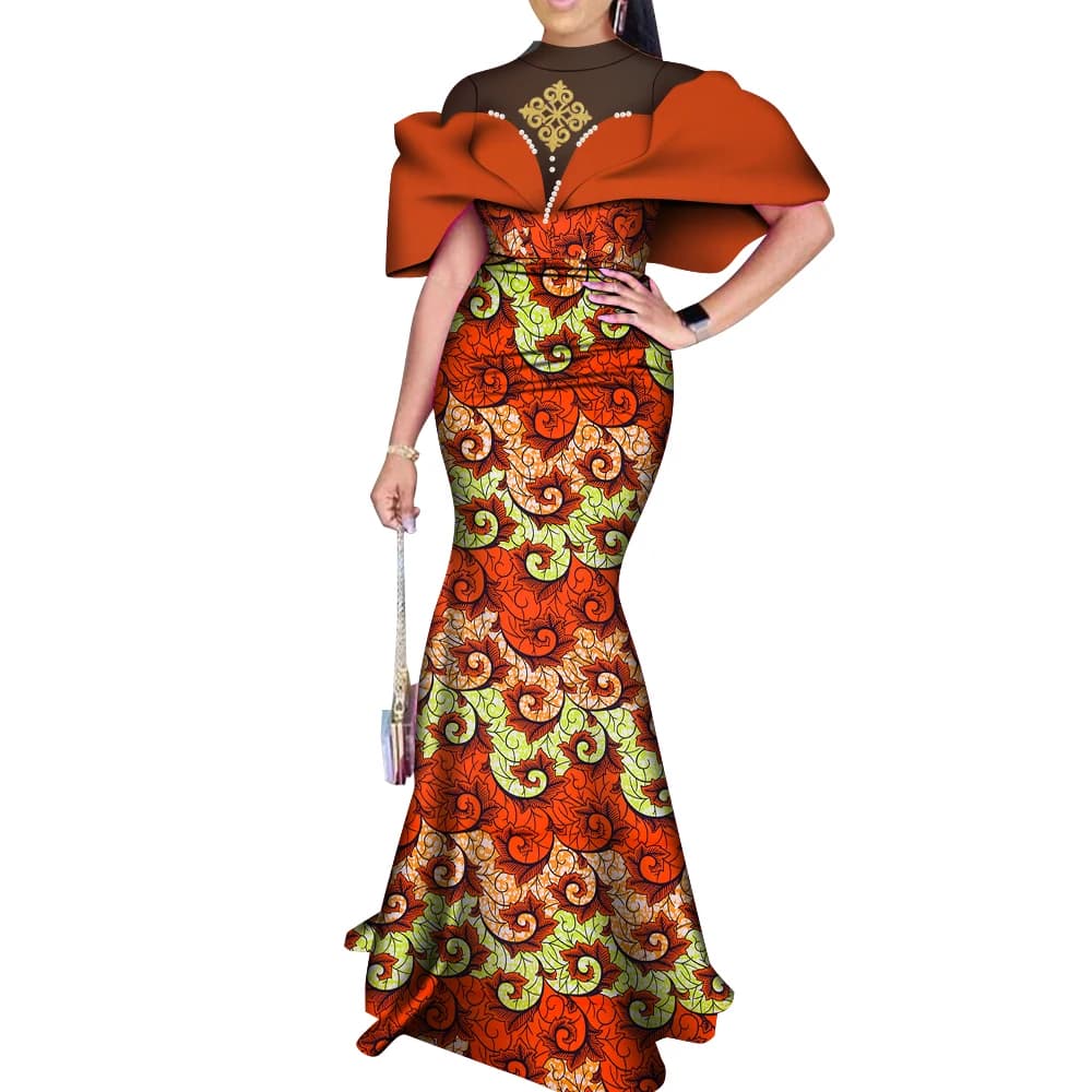 Robe africaine longue pour femme, tenue de soirée élégante, mode africaine, imprimé, grande taille, WY658