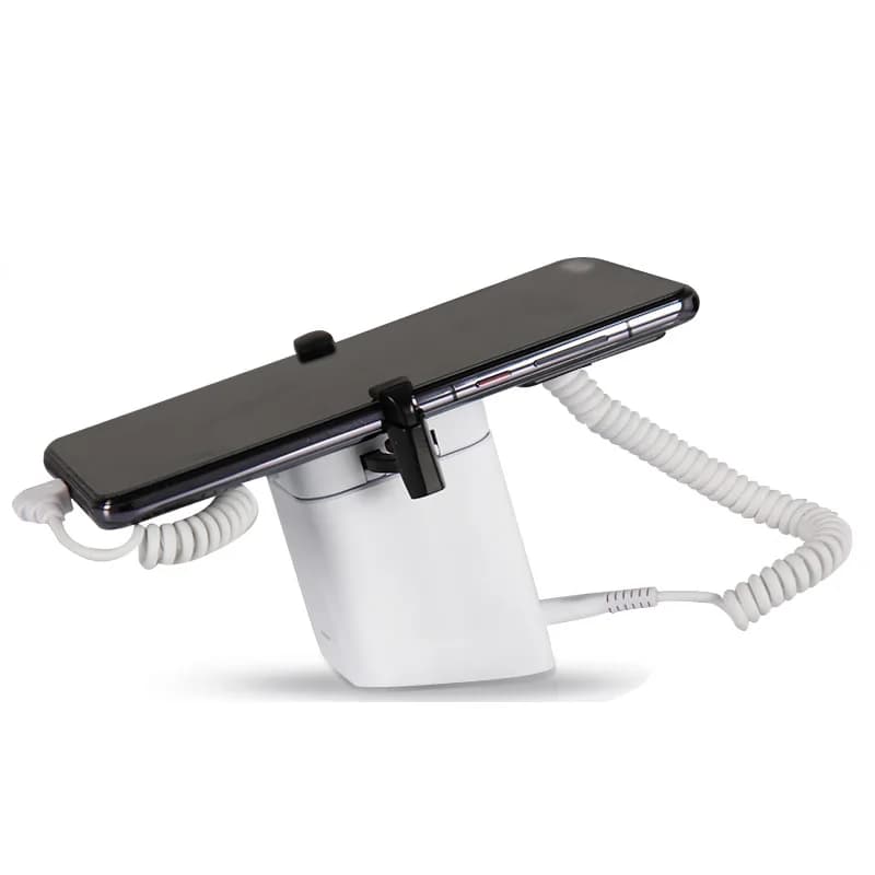 Présentoir de sécurité pour téléphone portable, support antivol, exposition avec griffe, iPhone, système d'alarme antivol, chargement, blanc