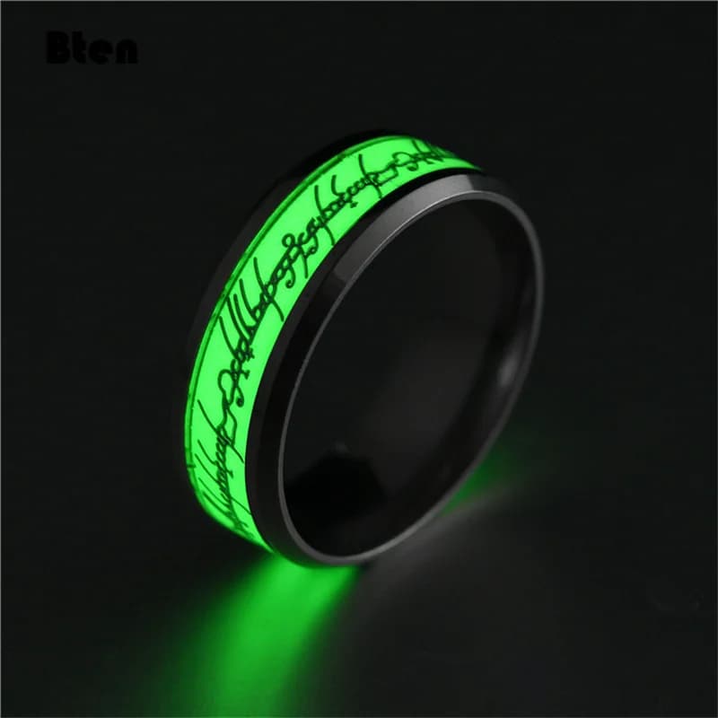 Bten Shoous-Bague noire en acier inoxydable pour homme, bijoux minimalistes, brillant, couple dans le noir, dominatrice, mode