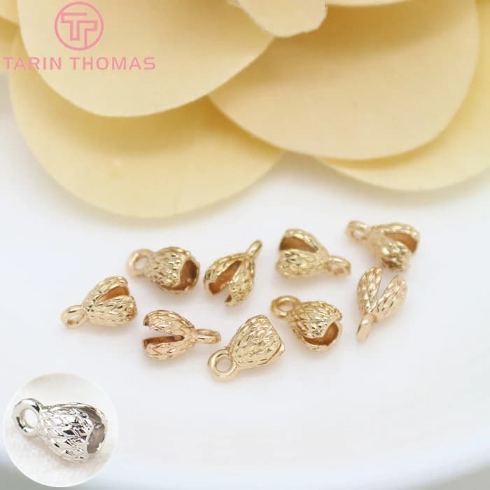 (3330) 20 pièces 4.3x7.5MM 24K couleur or plaqué laiton fil cordon fil couvercle fermoirs haute qualité bijoux à bricoler soi-même résultats accessoires
