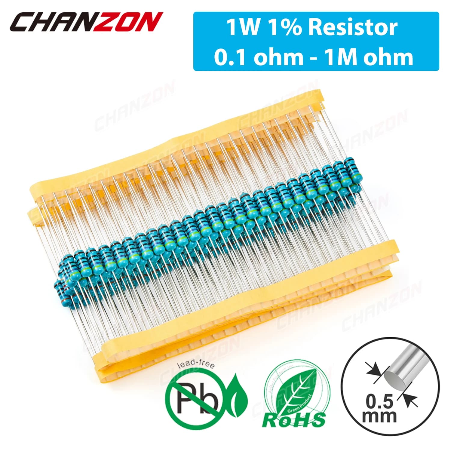 Résistances à Film métallique, 36 valeurs, 1W 1% 0,1ohm - 1M ohm, 1Watt, haute précision MF fixe 470 1K 2.2K 4.7K 10K 100K 220K 4R7 2K2, 50 pièces
