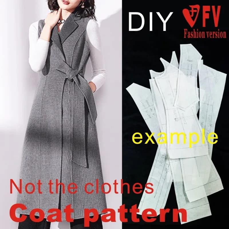 Manteau en cachemire double face pour femmes, sans manches, motif de vêtement, dessin de couture, BFY-298