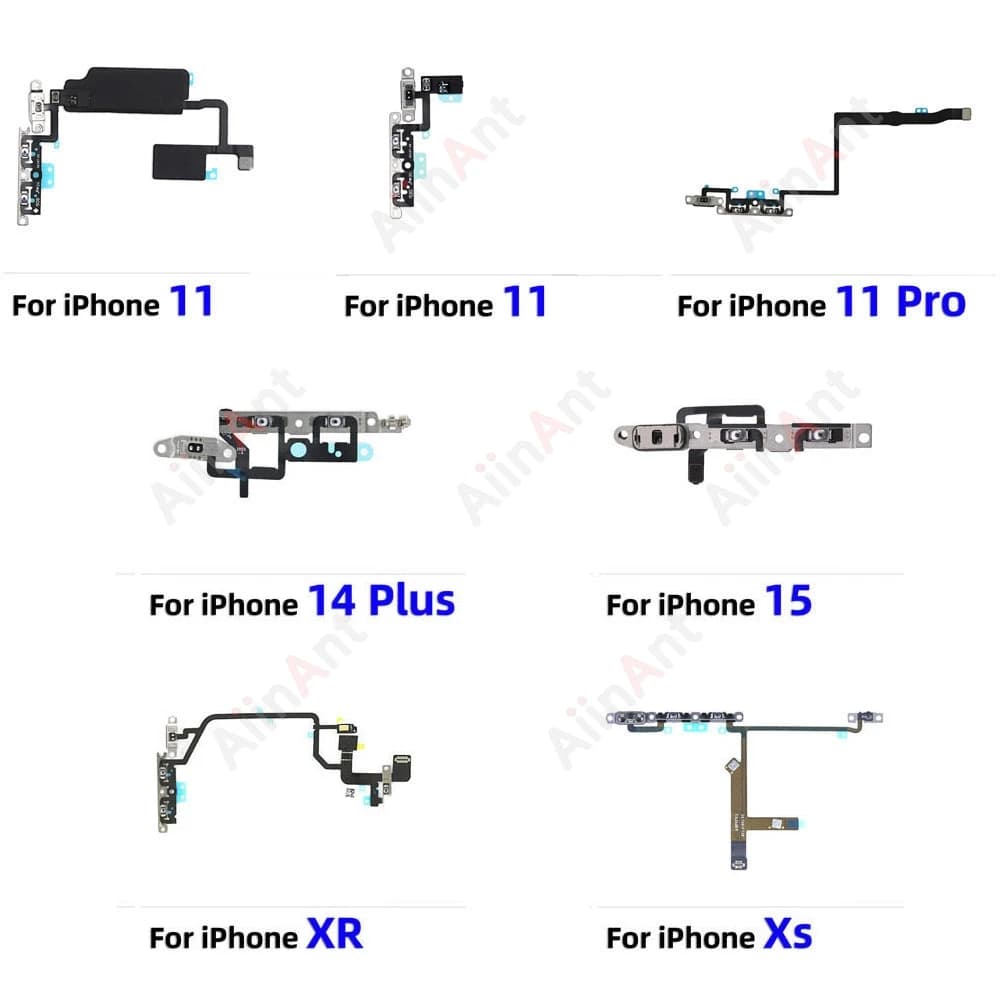 AiinAnt-lèvent de volume d'alimentation d'origine, pièces de rechange pour téléphone iPhone, câble flexible, son vidéo haut et bas Volume Flex For iPhone 11 Pro X Xs Max 14 15 Plus