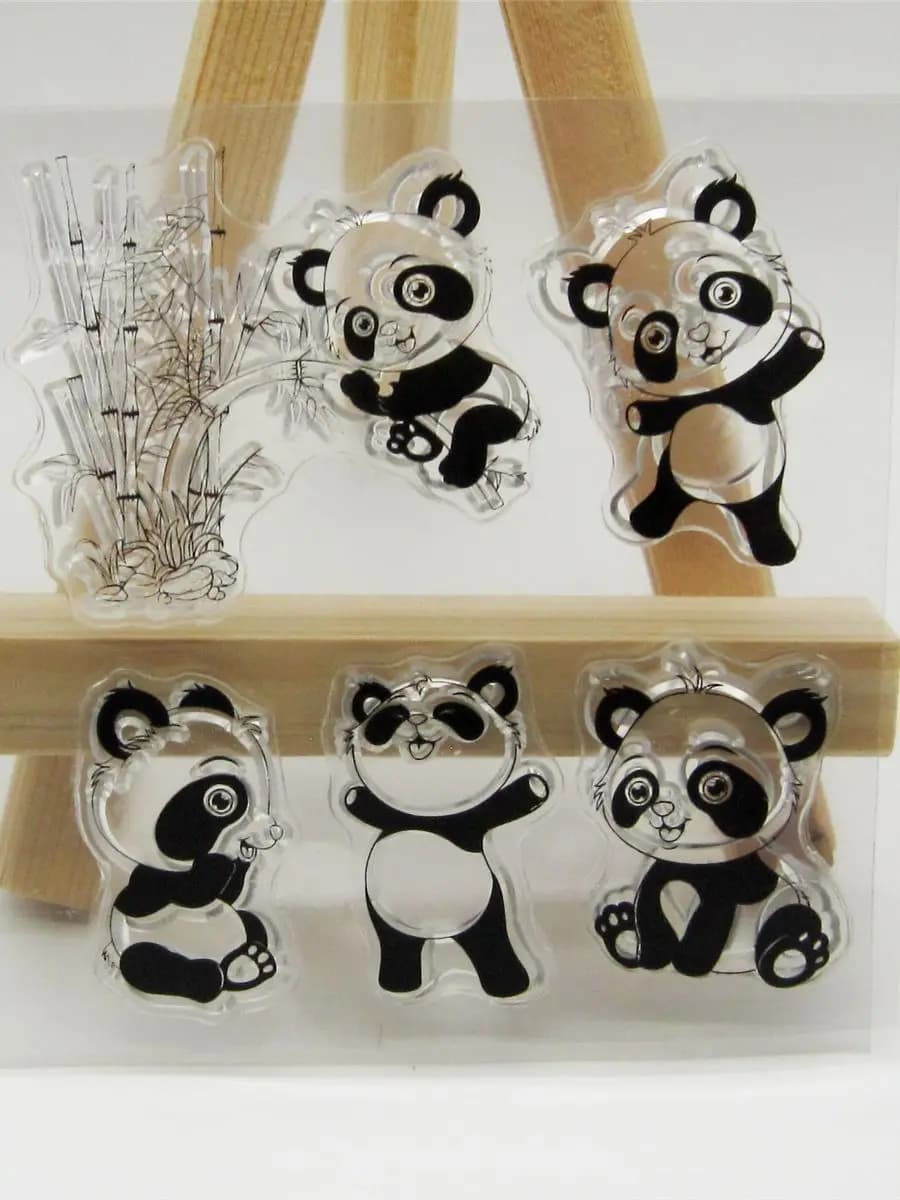 Tampon en caoutchouc de silicone transparent et feuille de matrice en métal, chats civets animaux, panda, motif mignon, scrapbooking, bricolage, photo