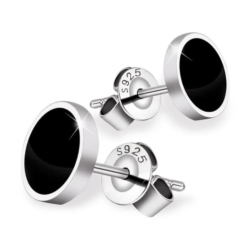Buyee 925 en argent Sterling rond boucle d'oreille polissage léger Simple boucle d'oreille pour fille femme homme Rock Punk bijoux fins boucle d'oreille