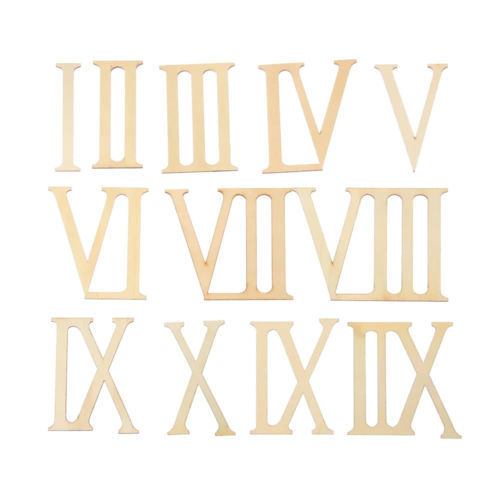 Pièces d'Horloge Numérique Romaine en Bois de 7cm, 12 Pièces/Ensemble, Accessoires de Décoration de Maison, Découpées au Laser, Bricolage