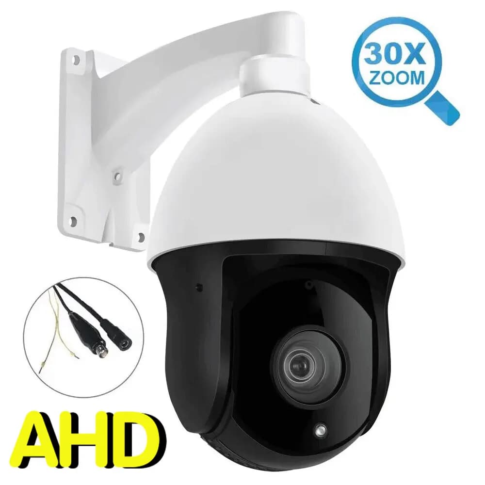 Caméra de sécurité PTZ 2MP à croisement automatique, zoom optique 30X, HD 4-en-1 TVI/AHD/CVI/CVBS, étanche, caméra CCTV dôme rapide coaxiale filaire