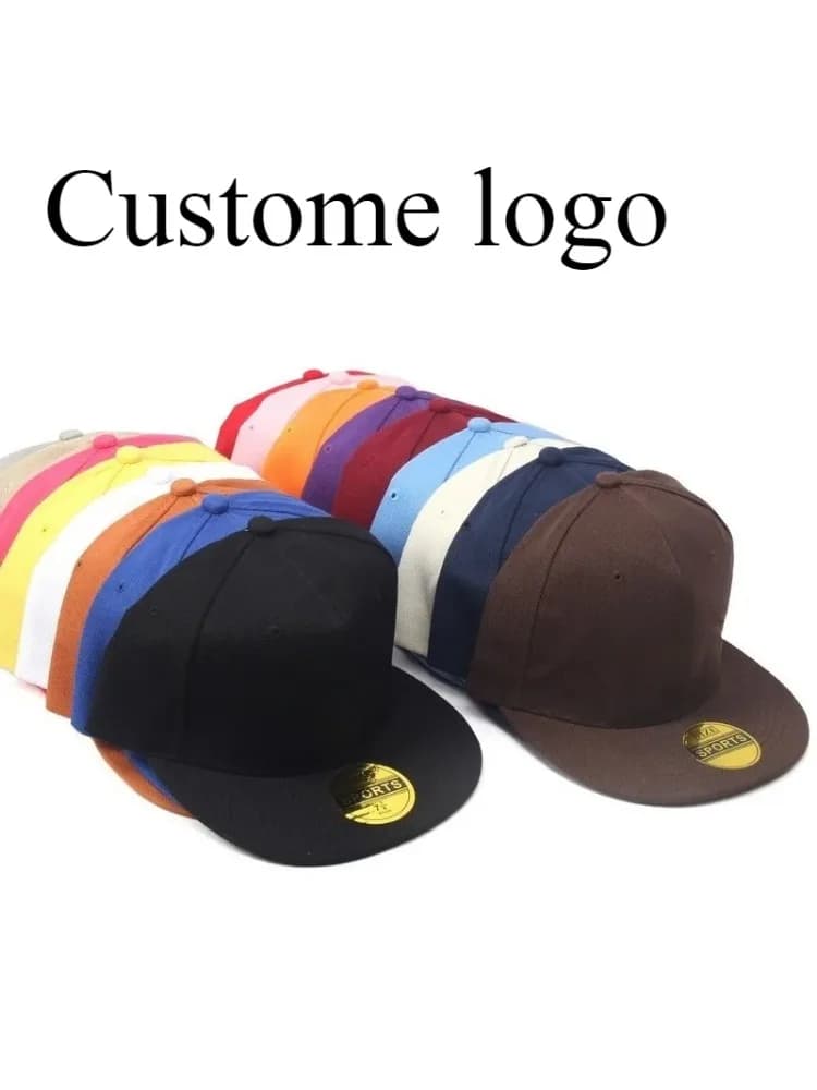 Chapeau Snapback avec Logo Imprimé Personnalisé, Parasol d'Extérieur, Solide, Respirant, Brodé, Hip Hop, dehors, Baseball