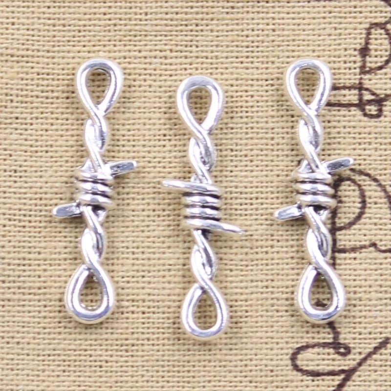 20 pièces breloques épines lien ronce connecteur 33x10mm Antique couleur argent pendentifs bricolage faisant des résultats bijoux tibétains faits à la main