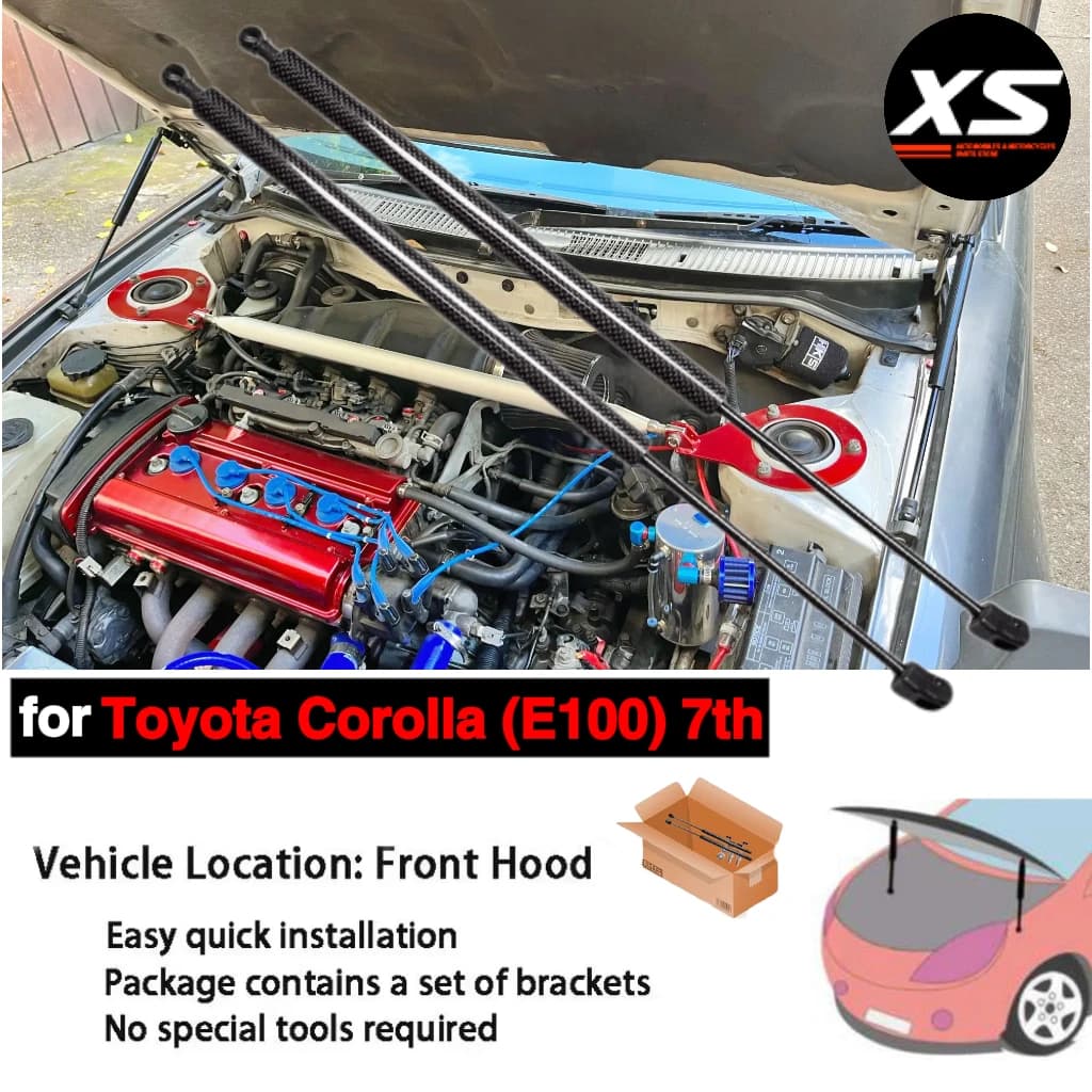 Entretoises de capot avant pour Toyota Corolla E100 AE101 7th 1991 – 1997, Support de levage de capot, cylindres d'amortissement, tiges de Piston