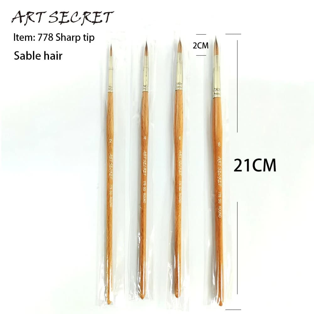 Artsecret – stylo de dessin artistique russe, haute qualité, Anti-chute de cheveux, tige naturelle, formidable, No.778