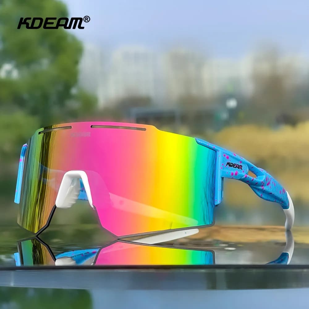 KDEAM-Lunettes de soleil de sport TR90 pour homme, verres polarisés d'épaisseur 1.2mm, coordonnants, en caoutchouc, contre le vent