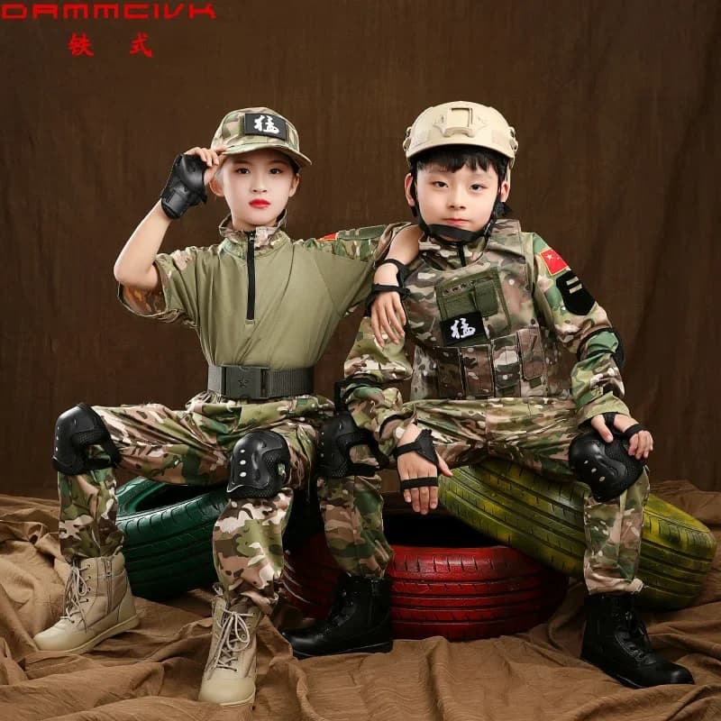 Uniforme de camp d'été pour enfants, manches courtes, CP Frog trempé, printemps, été, extérieur, 6 000