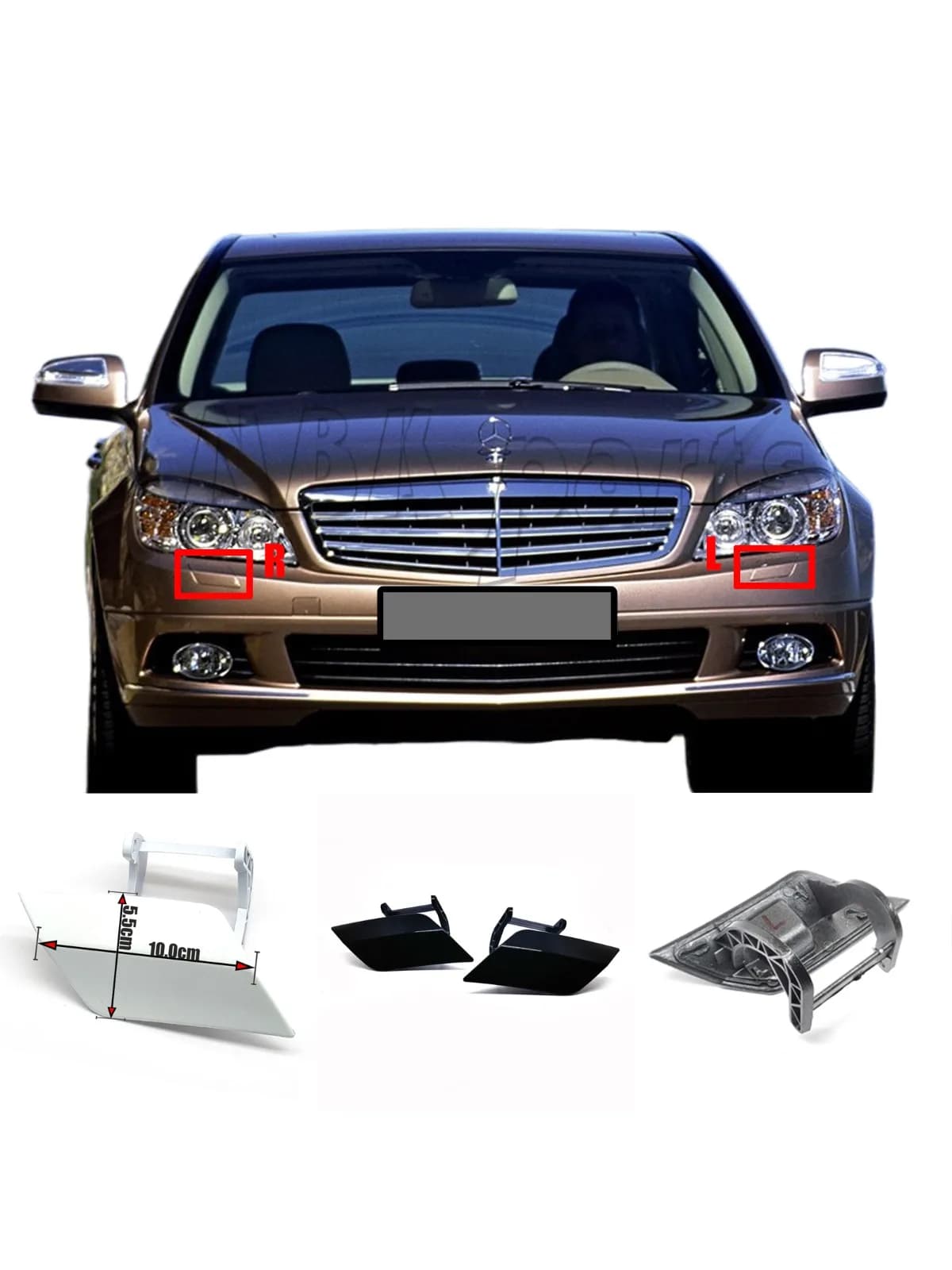 Couvercle de Lavage de Lumière de Sauna A2048802124 A2048802224, 07-11 L & R Mercedes C W204 S204 180 200 220 230 250 280 300 320 350