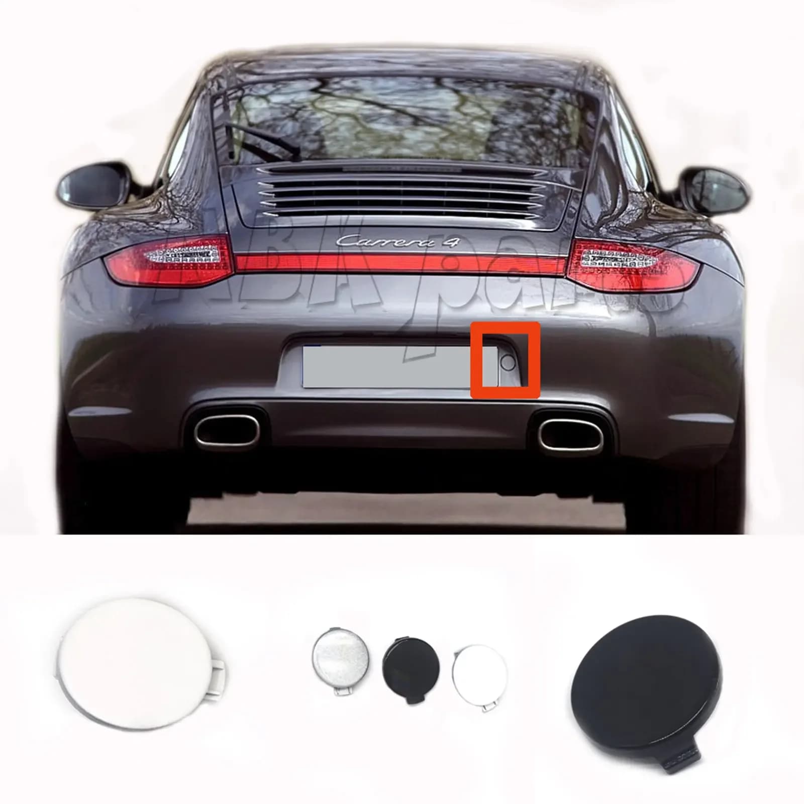 Couvercle du capuchon des yeux de remorquage arrière, Porsche 997, Carrera 05-12, Boxster, Cayman 05-08, 911, 2.7, 3.4, 3.6, 3.8, 4.0, 99750580300/99750580302
