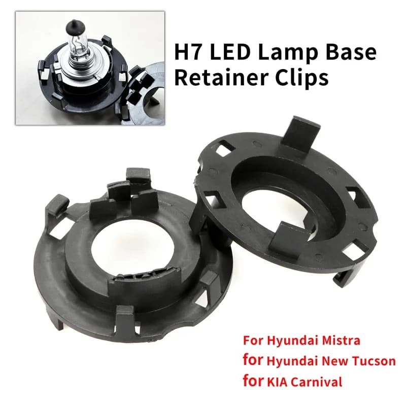 Clips de retenue de base de lampe LED H7, support d'ampoules de sauna de voiture, kits de prises d'adaptation, Hyundai ata stra, nouveau fils 4.3, KIA Carnival, 2 pièces