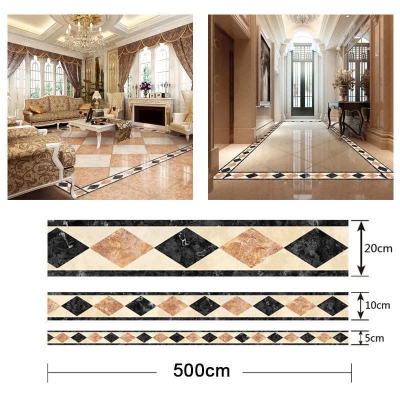 Autocollant d'angle de mur de tour de taille imperméable, PVC, papier peint auto-adhésif en marbre, rouleau de bordure, ligne de plinthe, film décoratif pour la maison, 5m