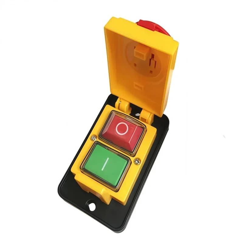 DZ05 7 broches 400V IP55 interrupteur à bouton-poussoir d'arrêt d'urgence électromagnétique triphasé