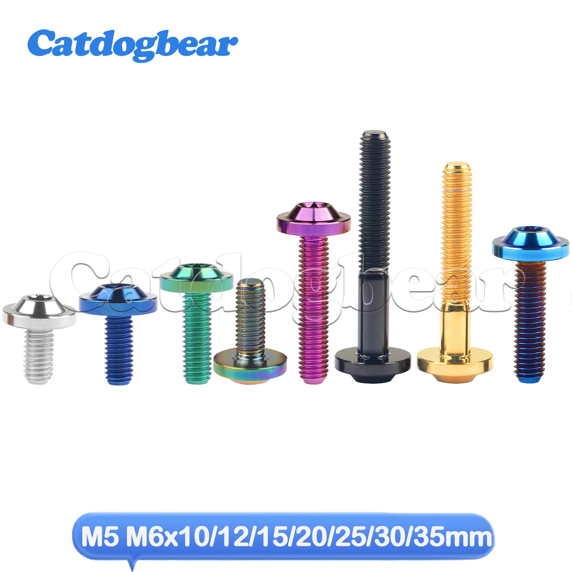 Catdogbear – boulon en titane M5/M6/x10/12/15/20/25/30/35mm, vis Torx à tête Torx pour pièces de fourches de moto, attaches