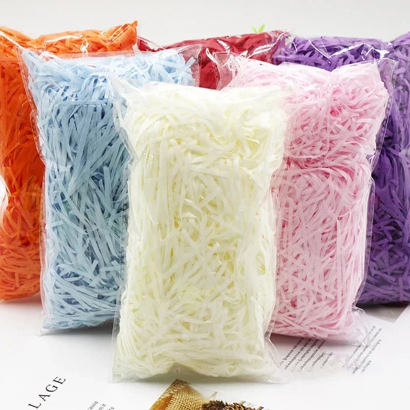 100g couleur bricolage papier déchiqueté froissé papier raphia confettis papier mariage noël boîte-cadeau matériel de remplissage tissu remplissage déco