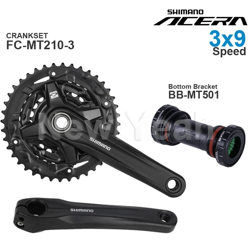 Groupe de vitesses SHIMANO ACERA M3000 3x9 avec pédalier FC-MT210-3 et boîtier de pédalier DEORE T6000 BB-MT500 MT501, pièce d'origine