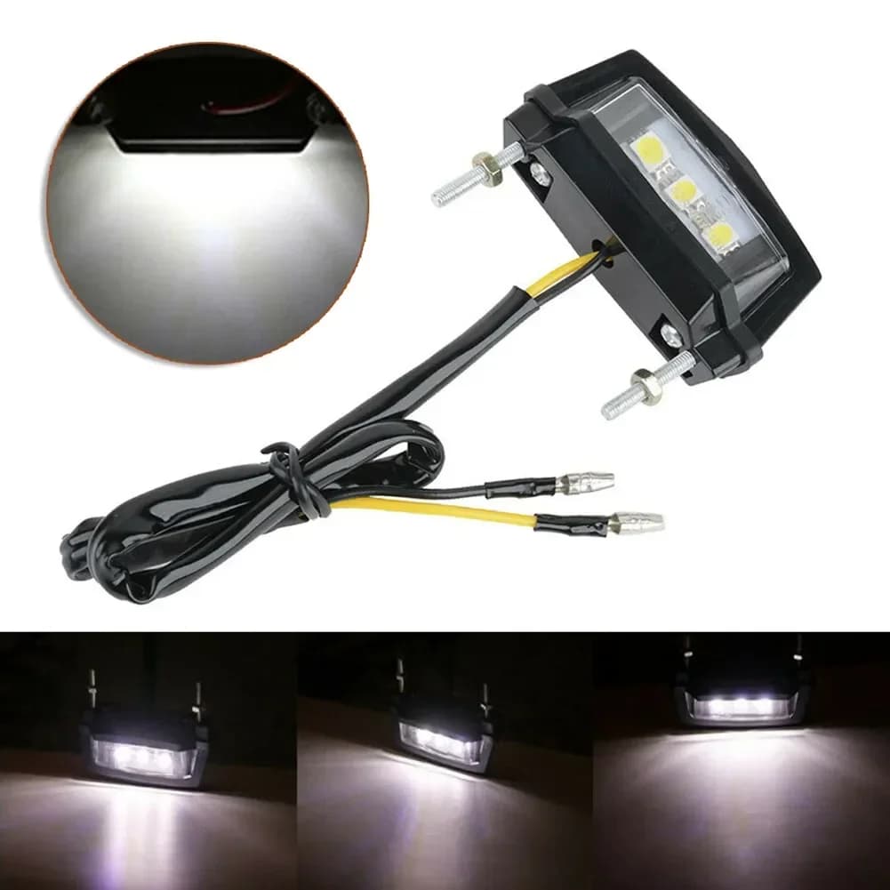 Feux de plaque d'immatriculation de numéro de moto de voiture 12V LED universel Auto queue avant vis boulon ampoules lampes Source de lumière