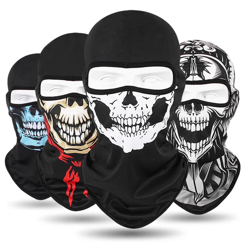 Cagoule Bandana imprimé crâne, masque complet, écharpe, pêche en plein air, chasse, randonnée, cyclisme, guêtre de cou, bouclier de couverture faciale