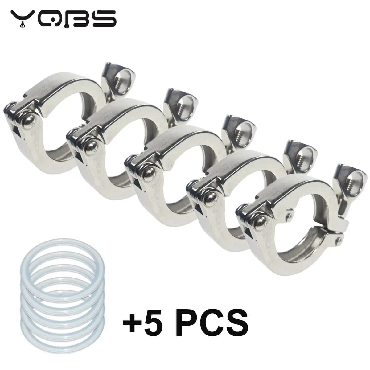 YQBS – pinces sanitaires à trois virole en acier inoxydable, 1 "- 8", Clover SS 304, adaptées à la bride de tuyau avec joint en Silicone