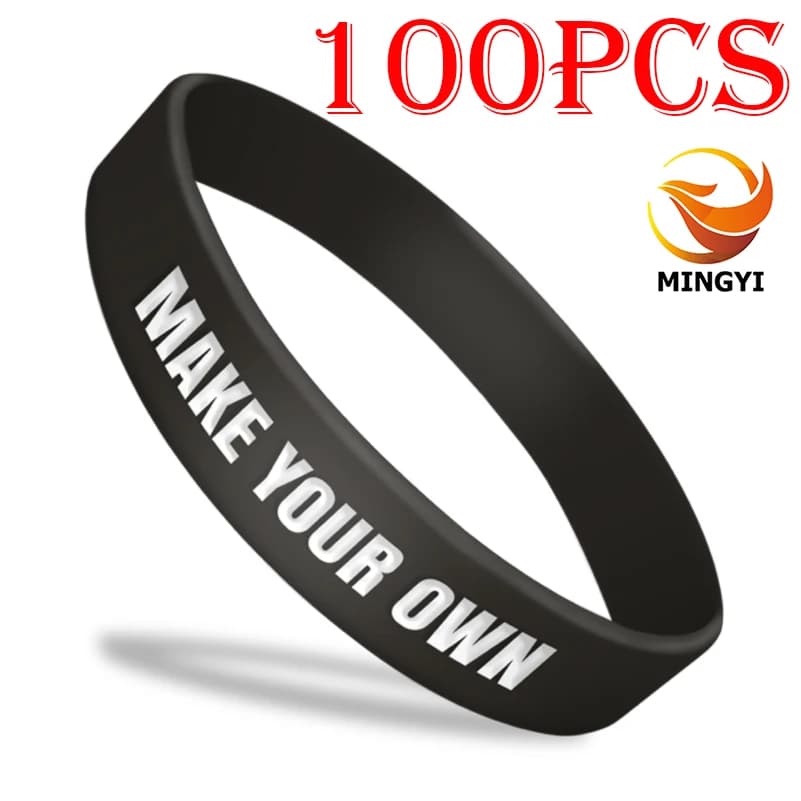 100 Bracelets en Silicone Personnalisés Gravés – Technique de Gravure en Relief – LOGO Personnalisable, ID, SOS – Bracelet Gravé Personnalisé