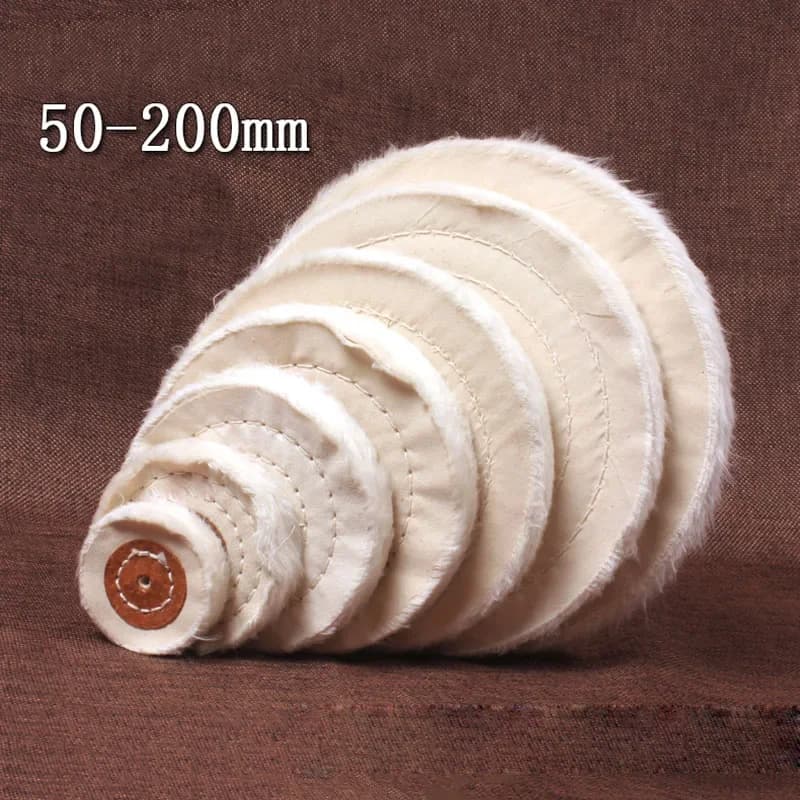 50-200mm tissu polissage roue de polissage coton peluche tissu tonnelle tampon meuleuse Pad 150 or argent bijoux miroir roue de polissage