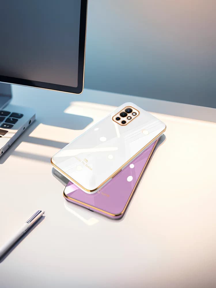 Coque de protection en Silicone souple plaqué de luxe pour Huawei P40 P30 Lite Pro, Coque arrière à bord droit pour appareil photo