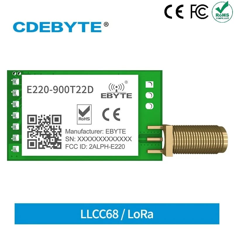 LoRa 868MHz 915MHz LLCC68 Module sans fil 22dBm longue portée 5km CDEBYTE E220-900T22D SMA-K UART RSSI émetteur récepteur DIP