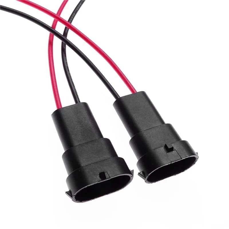 Adaptateur de prise mâle pour faisceau de câbles de phare de voiture, connecteur de faisceau de câblage pour phare antibrouillard, Base d'ampoule, prise de câble, 2 pièces