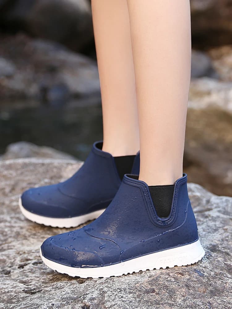 Bottes de pluie imperméables pour femmes, tube court, peluche, non ald, extérieur, lavage de voiture, adultes, hiver
