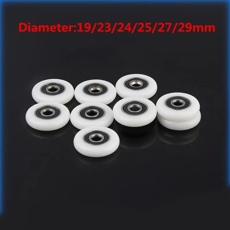 Roue à roulettes pour armoire de bain, 2 pièces, accessoires de salle de douche, roulement à roulettes 19mm/22mm/23mm/25mm/27mm, rouleaux pour porte coulissante