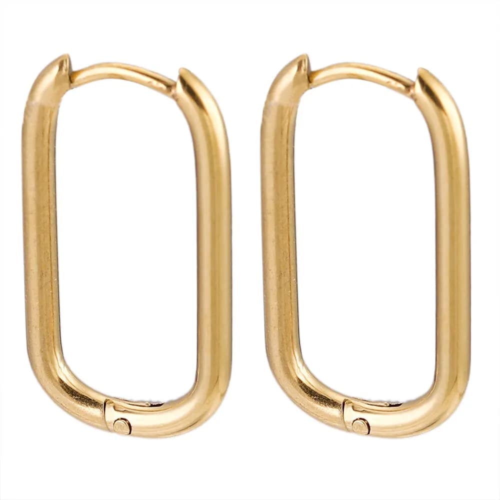 Boucles d'oreilles ovales coréennes en acier inoxydable plaqué or pour femmes, Lot de 6 pièces, goutte rétro, bijoux à la mode, articles en gros, nouvelle collection