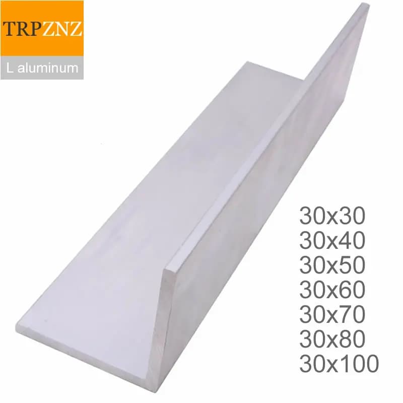 Profilé en L en aluminium 6063 à angle droit, profil triangulaire en alliage d'aluminium pour bordure, dimensions 30mm x 30mm x 40mm x 50mm x 60mm x 70mm x 80mm x 100mm