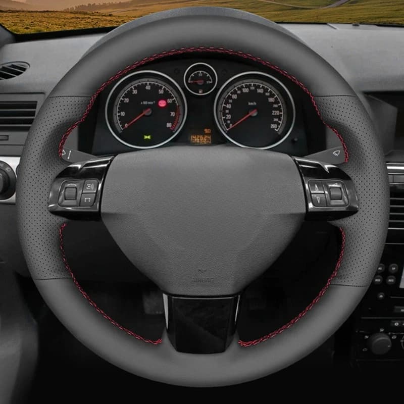Housses de volant de voiture en cuir véritable noir, pour Opel Astra (H) Zaflra (B) Signum Vectra (C) Vauxhall Astra Holden Astra