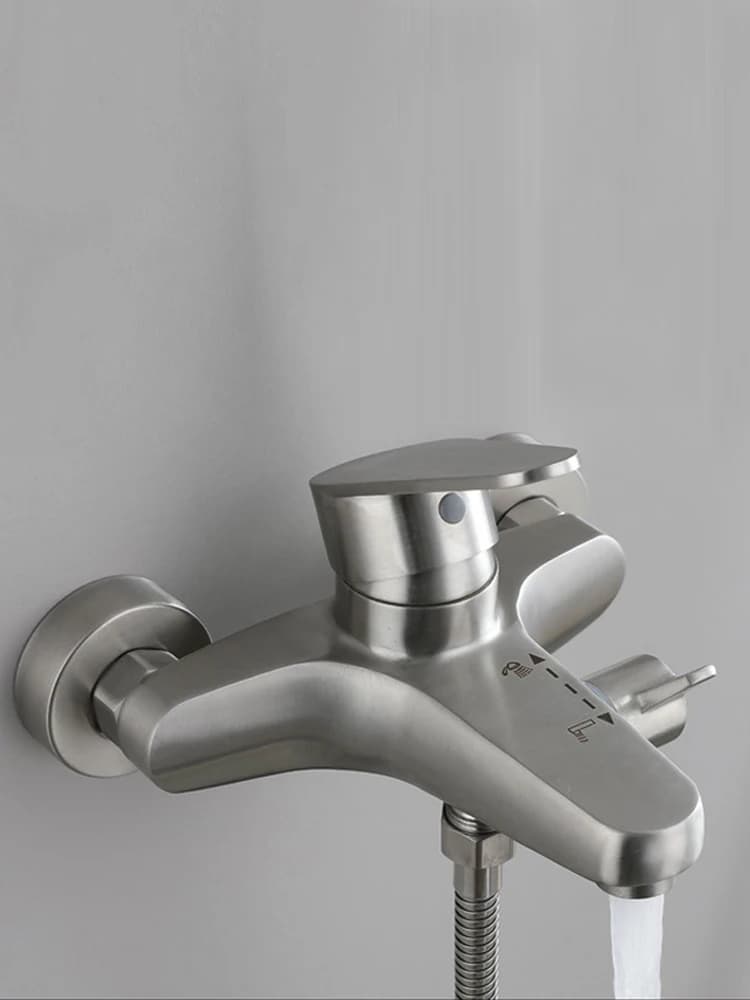 Robinet de douche mural en acier inoxydable, mitigeur de salle de bains, douche Triple baignoire, mélangeur chaud-froid, robinet buse de robinet, ensemble de douche à domicile
