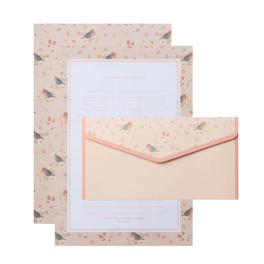 Papier à lettres de conception différente avec enveloppes, motif de dessin animé, lettre florale vintage, papeterie scolaire, fournitures de bureau, 6 pièces, 3 pièces