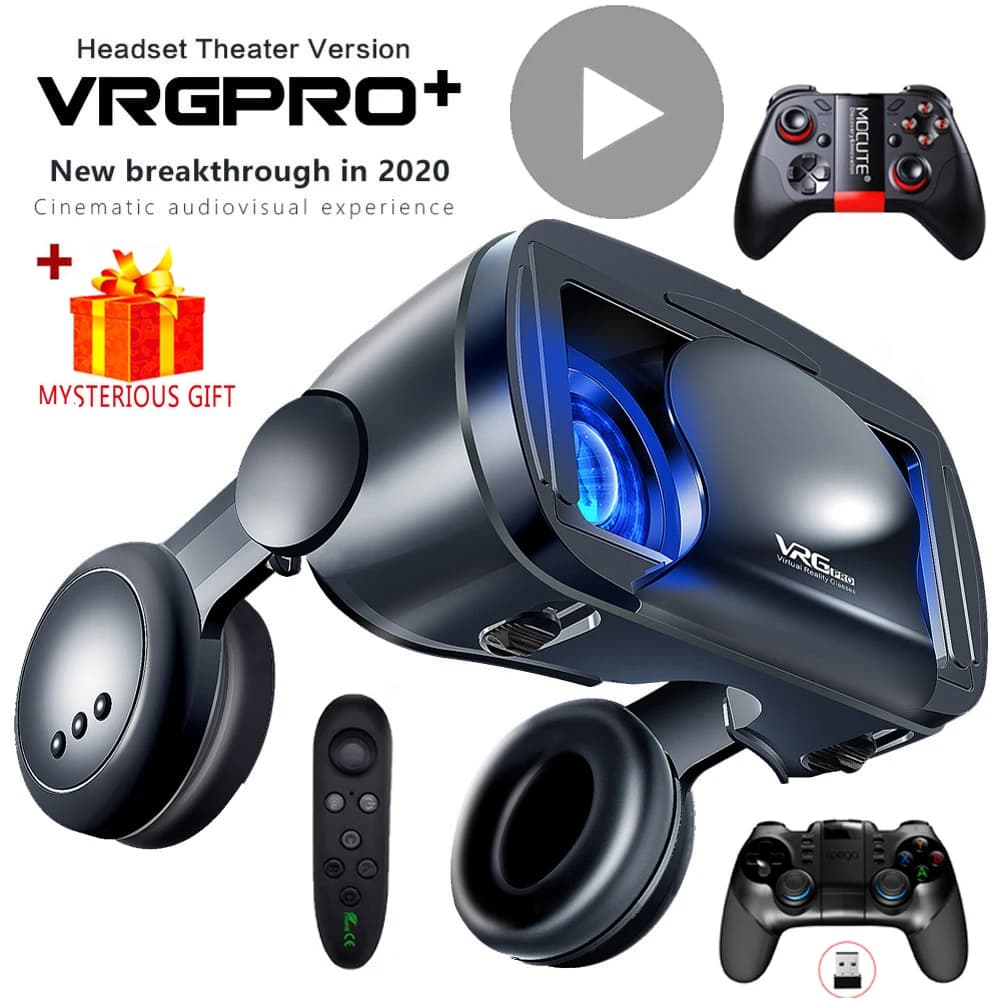 Casque de lunettes de réalité virtuelle intelligente 3D VR, casque pour Smartphones, lentilles de téléphone, écouteurs, jumelles de 7 pouces, lunettes, appareils