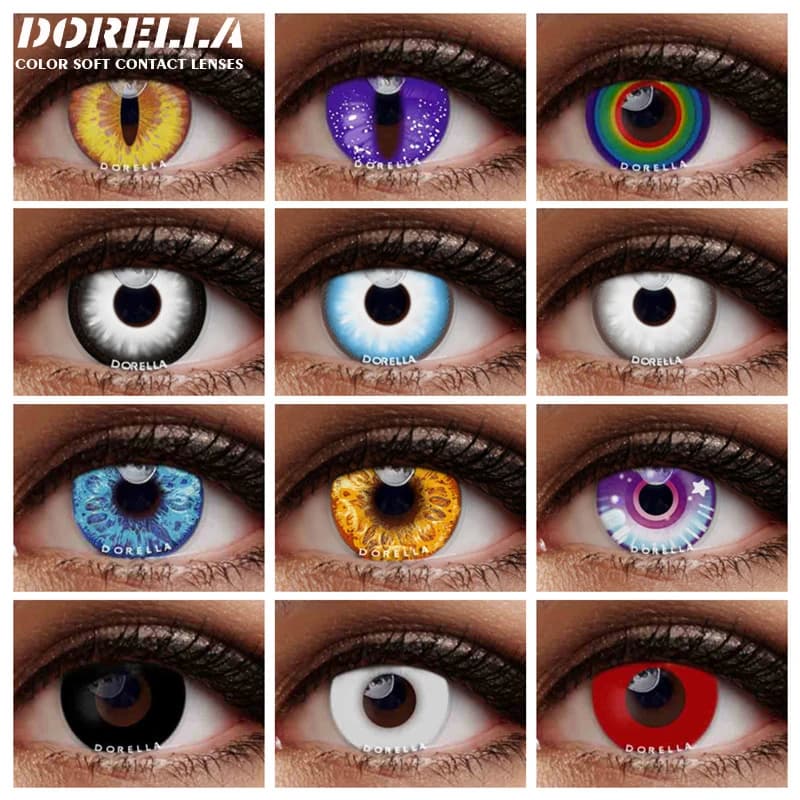 Lentilles de Contact colorées D'ORELLA pour les yeux Cosplay Anime annuel cosmétiques lentilles de Contact Halloween lentilles de Contact maquillage de beauté des yeux